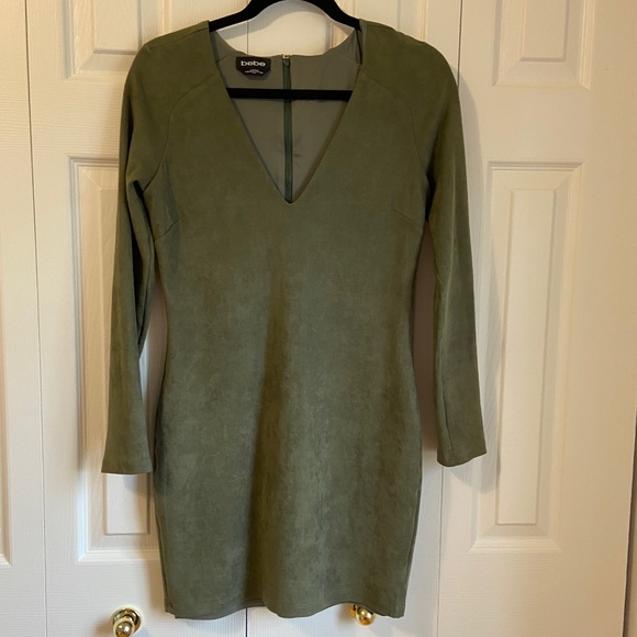 Bebe Faux Suede Long Sleeve Dress โ Size M - Picture 3 of 12